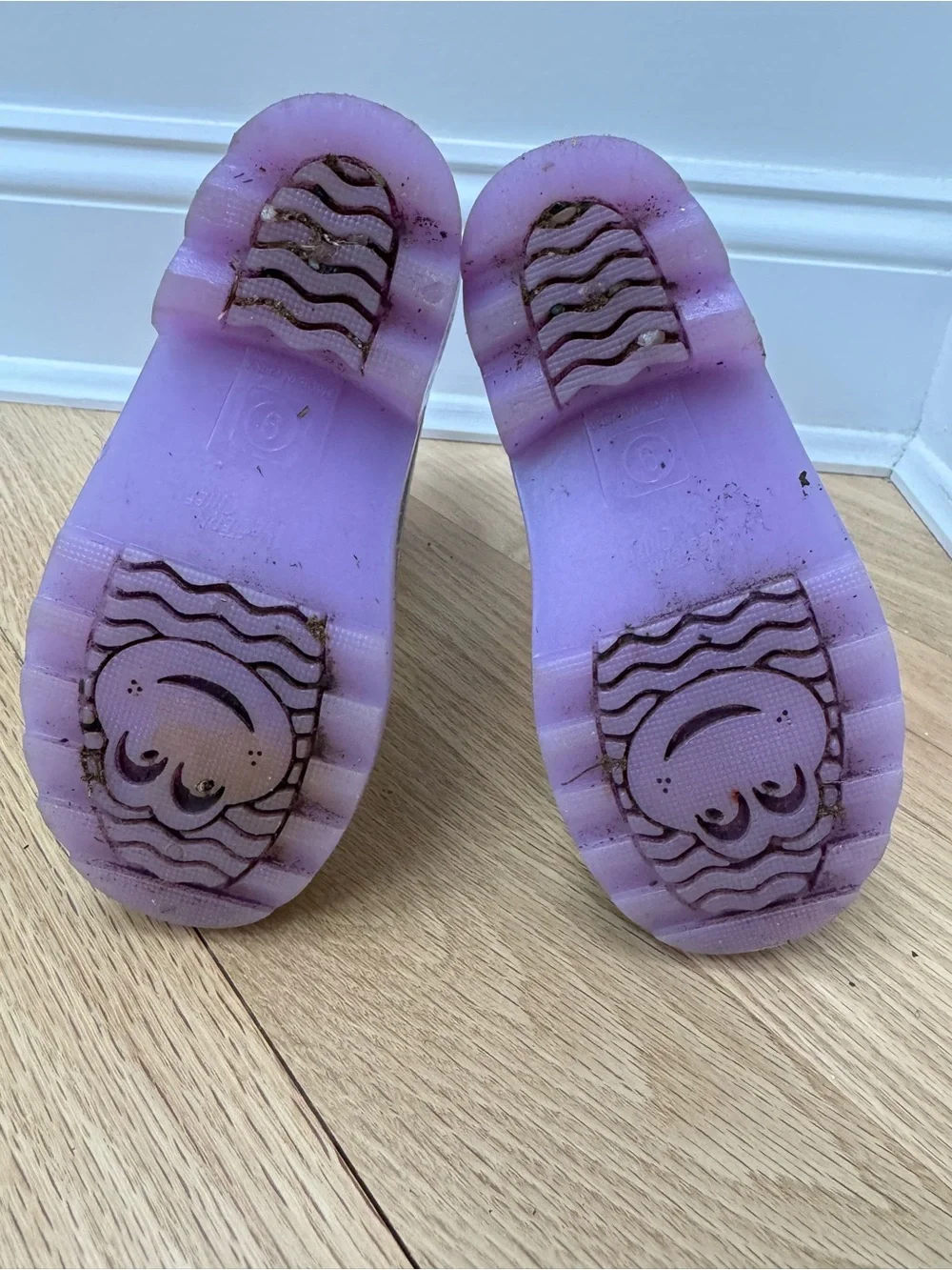 Western Chief Light Up Silver Glitter Rain Boots with Purple Soles
